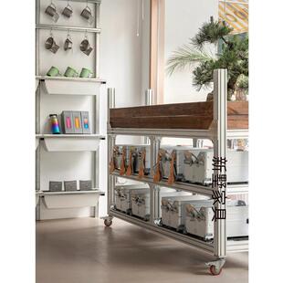 工业风铝型材展示柜商铺多层落地式储物柜陈列展示架海洋板收纳柜