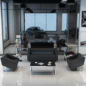 办公沙发现代简约商务会客区接待室沙发三人位办公室沙发茶几组合