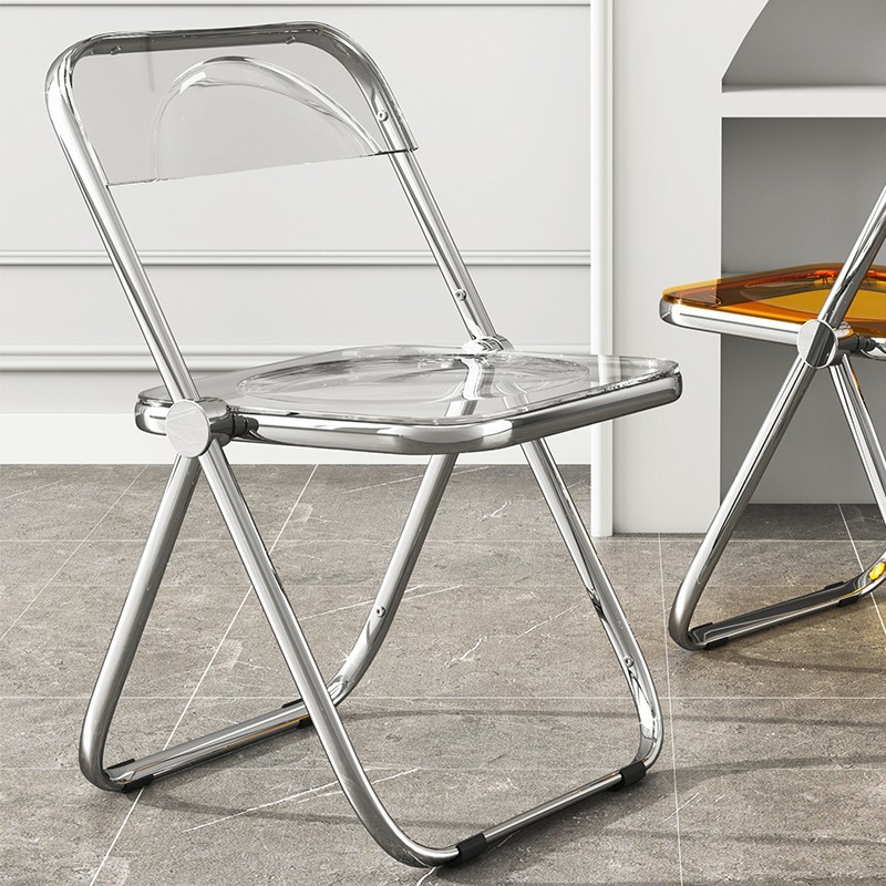 亚克力椅子透明可折叠网红客厅书桌凳子靠背轻奢高级家用餐桌餐椅