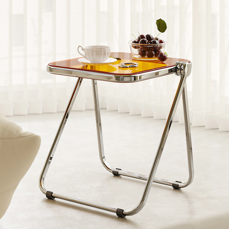 透明沙发边几折叠小桌子网红迷你移动床头柜简约床上创意小方茶几