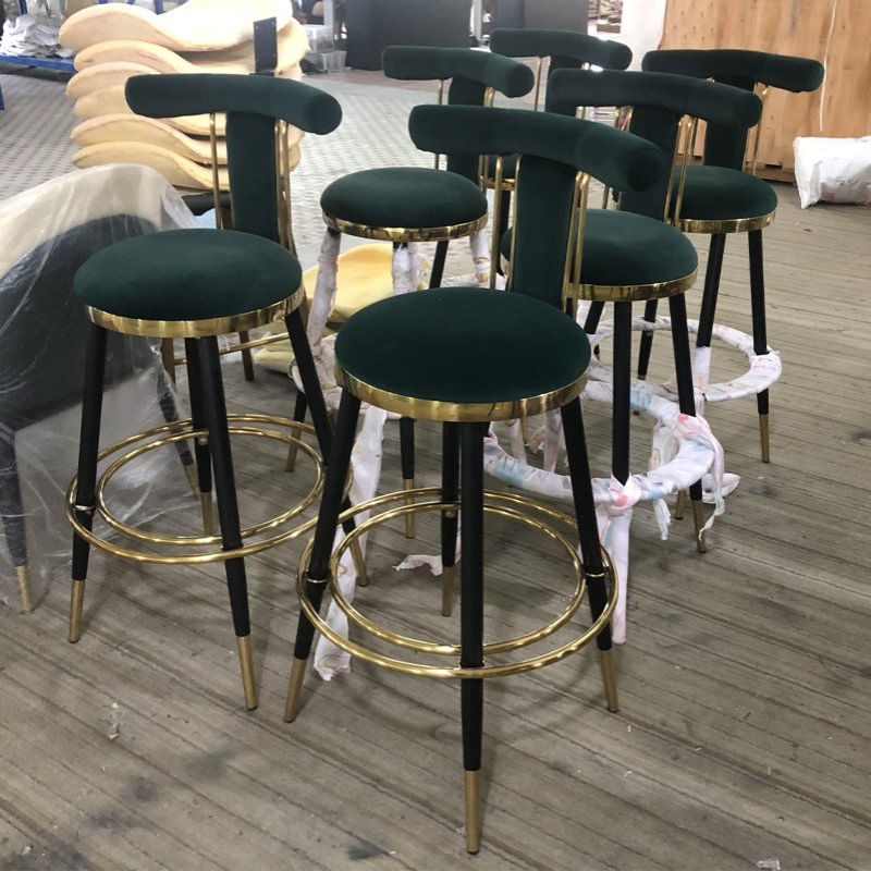 轻奢高级感吧台椅家用简约吧椅靠背高脚椅前台酒店设计师款高脚凳