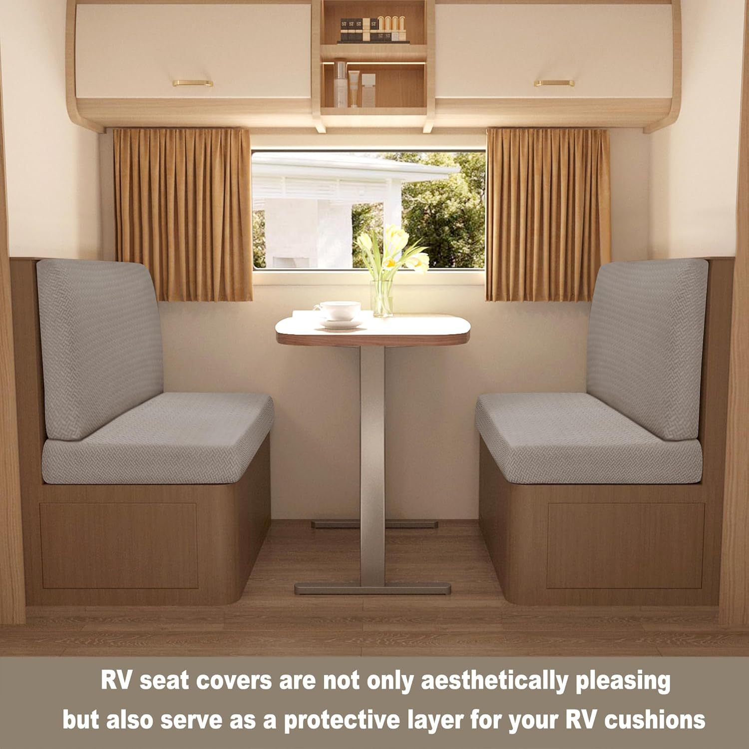 T型提花弹力房车坐垫套卡座坐垫套装耐磨防滑房车沙发坐垫套