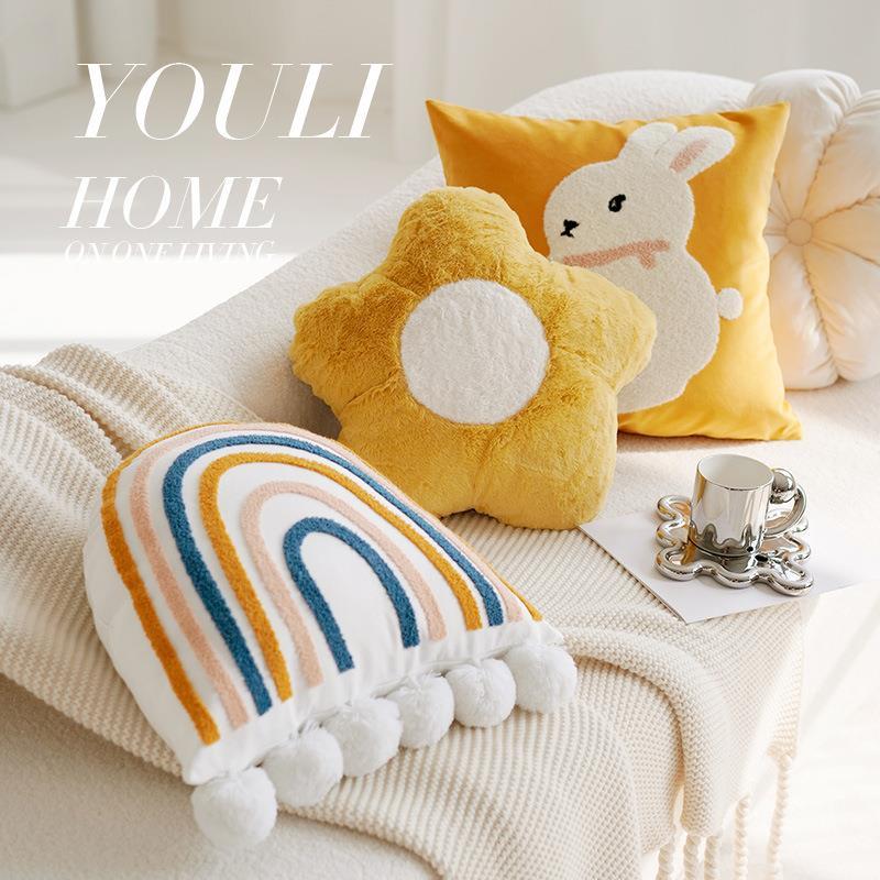 卡通动物ins少女心可爱儿童房兔子抱枕套异形客厅沙发靠枕靠垫腰