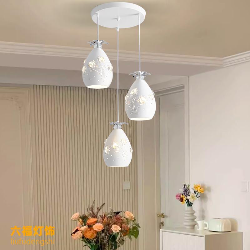 北欧饭厅吧台吊灯创意个性三头饭厅灯餐桌灯玄关走道灯水晶小吊灯