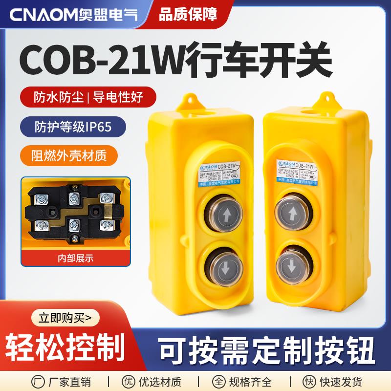 COB-21W行车按钮开关直控开关220V电压上 下按钮直接控制电动葫芦