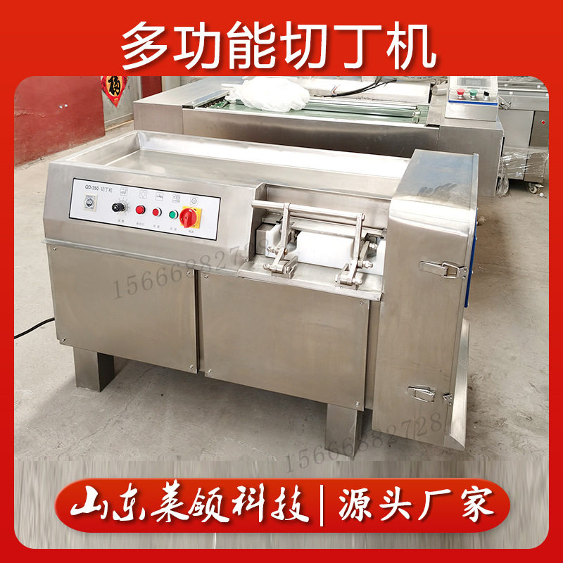 微冻猪腿肉切丁设备 小型禽类肉丁设备 多功能冻肉切丝机