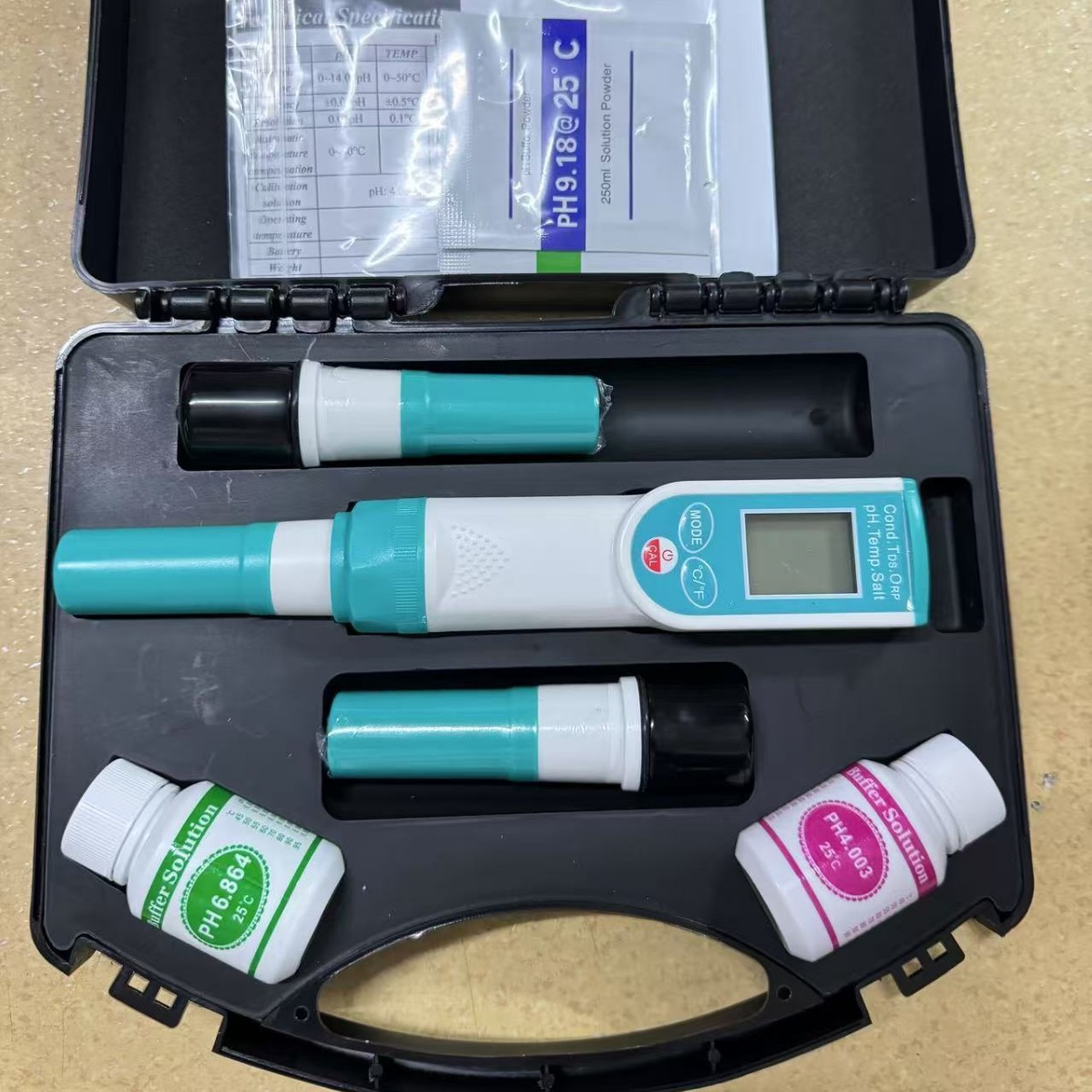 外贸新款便携式ph计数显笔式酸度计鱼缸水质检测ph值ORP盐度泳池