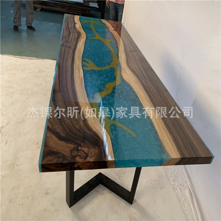 河流树脂桌餐桌咖啡桌吃饭树脂餐桌办公桌厂家直销