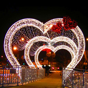 LED爱心拱门花灯 动感时光隧道梦幻灯光秀 婚庆活动节日花灯