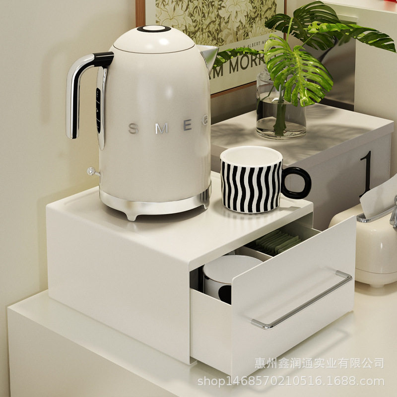 咖啡机铁艺抽屉置物架摆放台餐边柜杯子器具吧台咖啡杯防尘收纳架