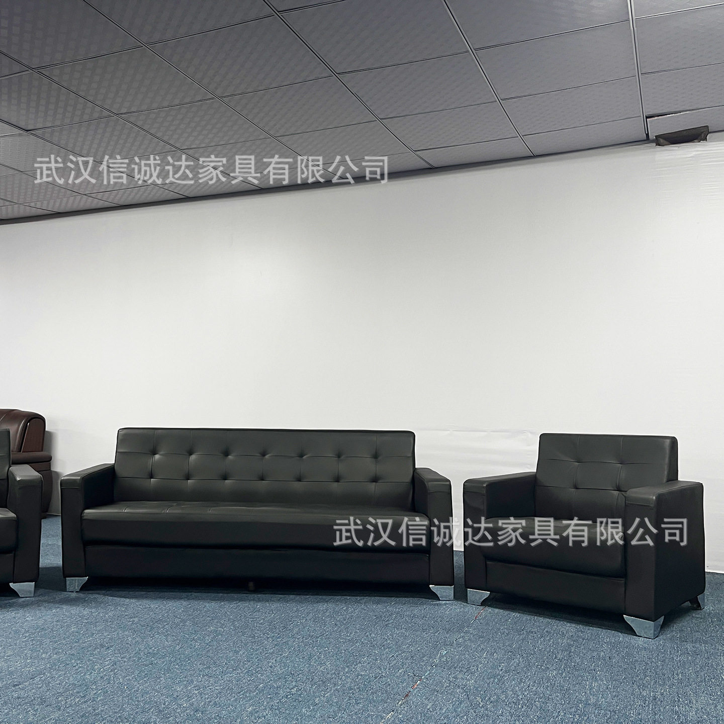 现代简约办公接待沙发茶几组合