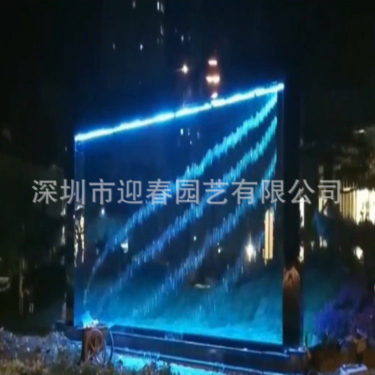 水帘墙数控水帘数码水幕超高数字设备投影室内图文字幕灯光水景