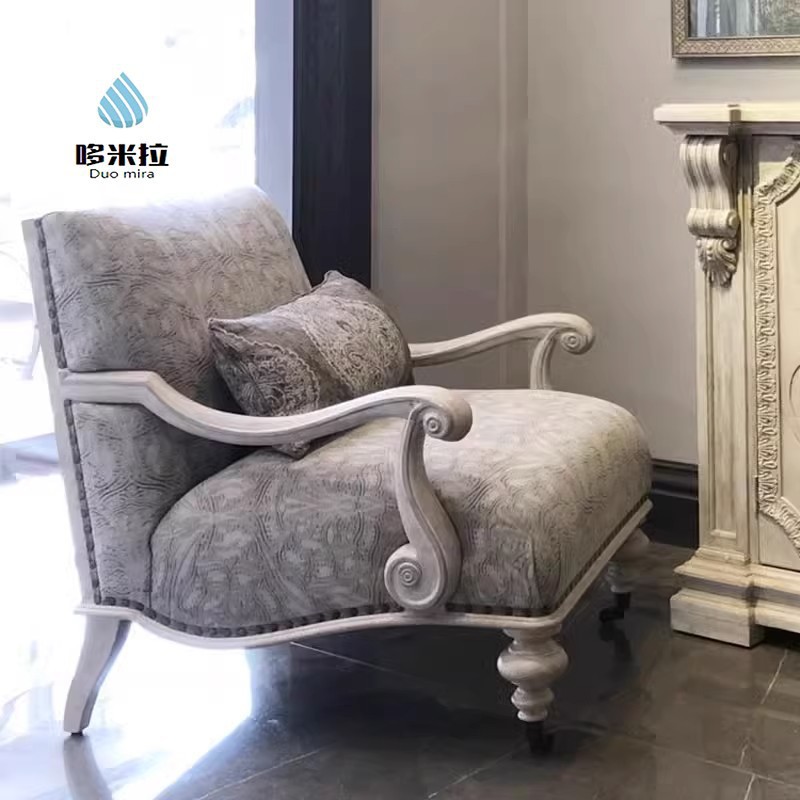 美式art建筑复兴老虎单人沙发椅