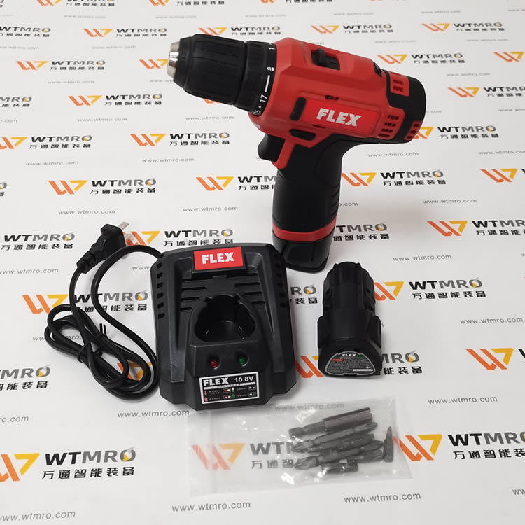 FLEX电动手电钻双速10.8V2.0AH电池铝箱套装现货秒发