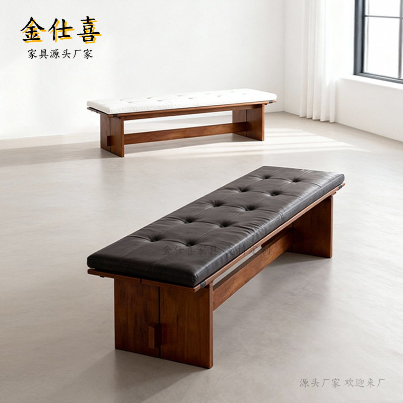 现代简约卧室床尾凳网红长条凳客厅入户沙发凳简约轻木换鞋长凳