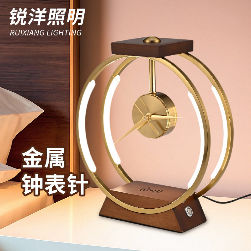 轻奢铜针触摸无线充智能床头灯