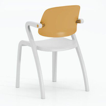 中泰馨钢筋椅折叠网椅办公吧休闲培训桌椅塑钢一体会议Z199Y