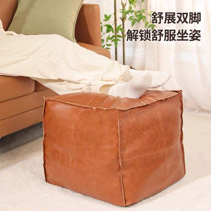 工厂直销皮墩轻奢坐垫旧衣服收纳袋沙发矮凳客厅懒人榻榻米坐垫