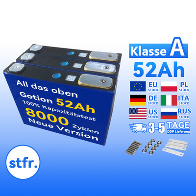 Neue tragbare Batterie Gotion 3,2 V 52ah 102ah 150ah 314ah