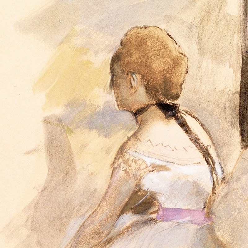 客厅装饰画欧式复古德加素描挂画沙发I背景墙玄关餐厅印象派壁画图片