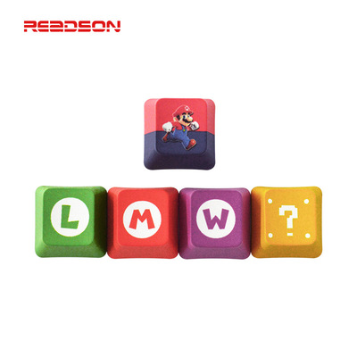 【五颗热升d华】PBT材质彩色键帽马里奥个性化增补5键机械键盘键