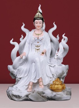 汉白玉狐家像体九尾狐娘娘神y像九姑娘九尾狐像九尾白狐灵狐供像