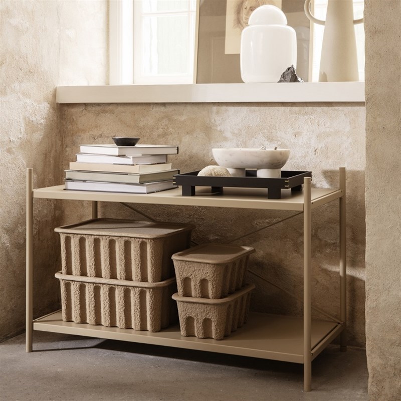 丹麦ferm livingr Pulp纸浆收纳盒儿童房床头储物盒箱杂物箱带盖