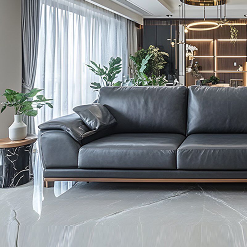 新中式黑胡桃木真皮沙发茶几组合实木沙发现代简约轻奢接待沙发椅