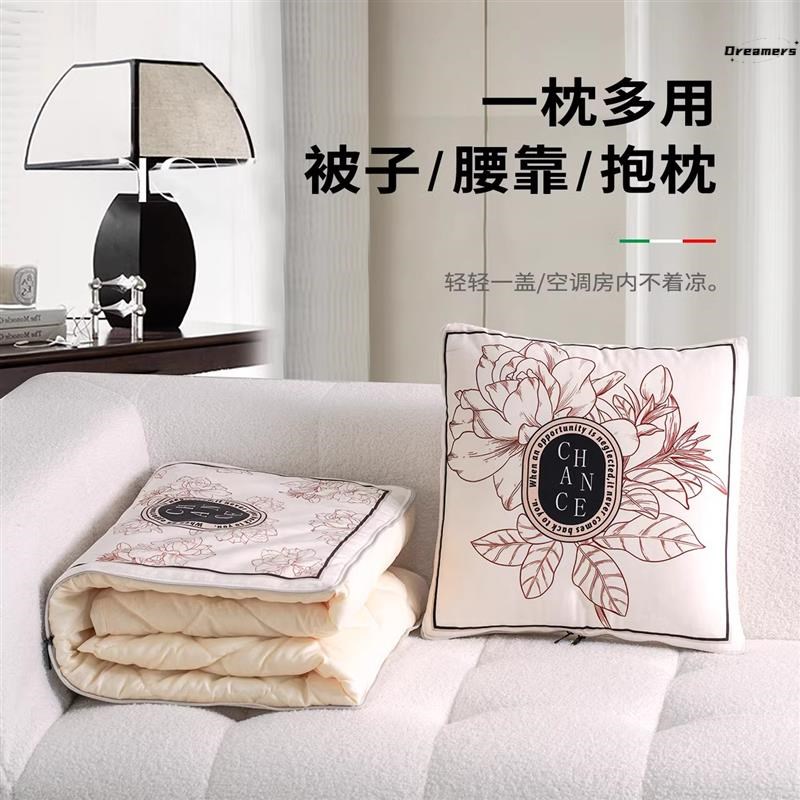 高端现代简约二合一两用抱枕被午睡枕头被空调靠R枕折叠毯子四厂