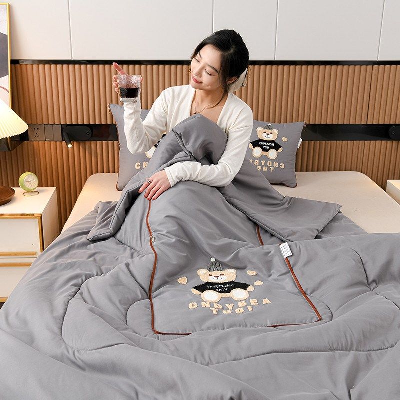 2024年新款羽绒抱枕被子两用毯子二合一加厚折叠汽车载枕头被办公,居家布艺,抱枕被,淘宝优惠券,粉丝福利购,淘宝优惠卷