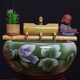 鱼缸过滤器上置水循环流水器瓷缸石槽圆形瓦缸养鱼增氧小型过滤泵