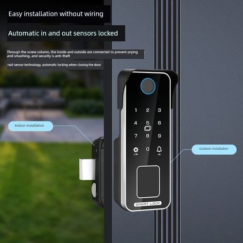 老式防盗门改指纹锁户外防水庭院门牛头锁大铁门智能锁电子密码锁