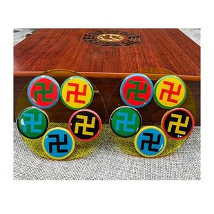 五行太极盘 单双面江氏掌中宝8.3CM双面五行太极八卦万字福补角盘