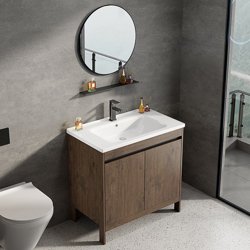 落地式洗脸盆柜组合陶瓷一体洗漱台池卫生间浴室小尺寸洗手盆简易