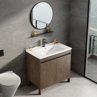 落地式洗脸盆柜组合陶瓷一体洗漱台池卫生间浴室小尺寸洗手盆简易