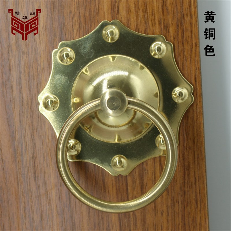 中式仿古大门拉手纯铜狮子头玻璃门对装拉环抽屉柜门把手复古装饰