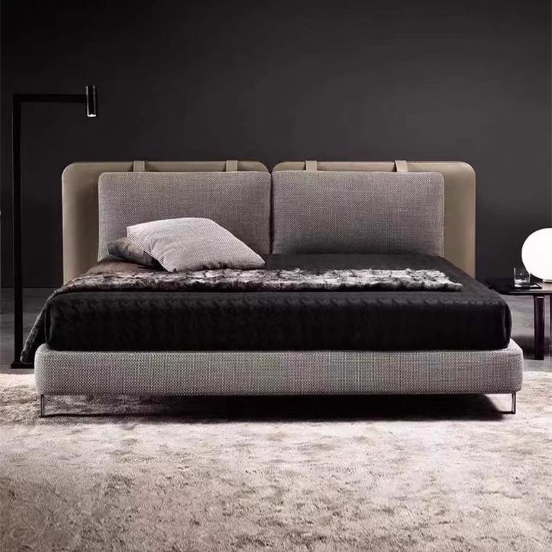 北欧现代1.8米主卧免洗棉麻布艺床极简约小户型1.5背包皮艺大婚床