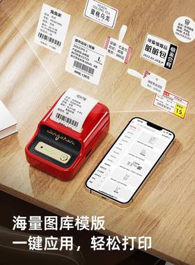 6BVQB21标签打印机手持便携蓝牙热敏打印小型价签贴纸条码服
