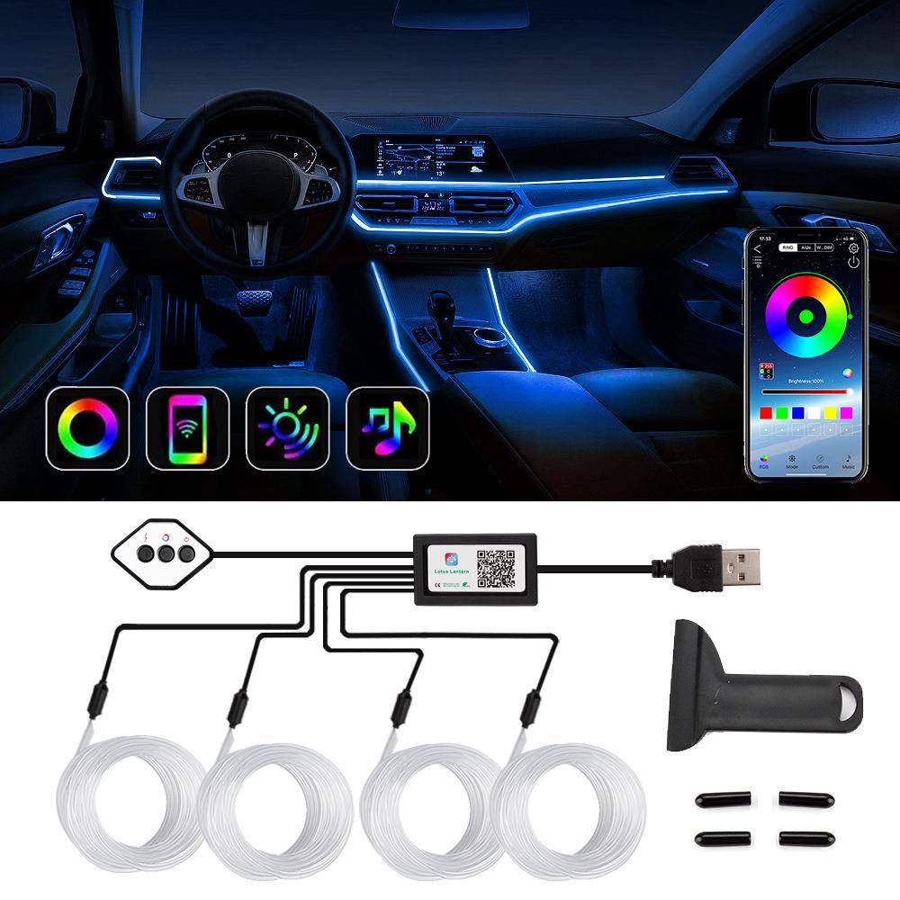 OKEEN汽车LED氛围灯智能遥控RGB幻彩灯带车载内饰冷光线装饰灯