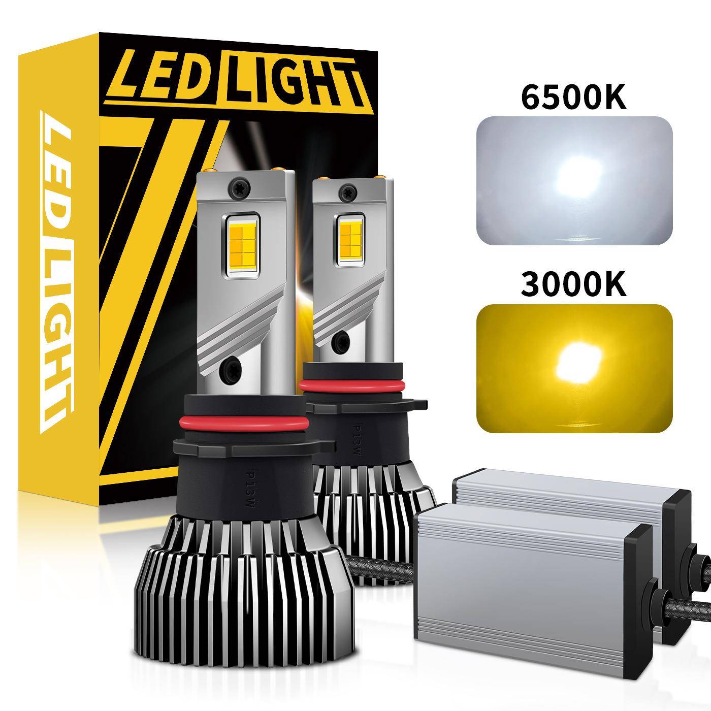 双色led雾灯H11白光H3黄光双铜管881大功率H8PSX24WPSX26WH10