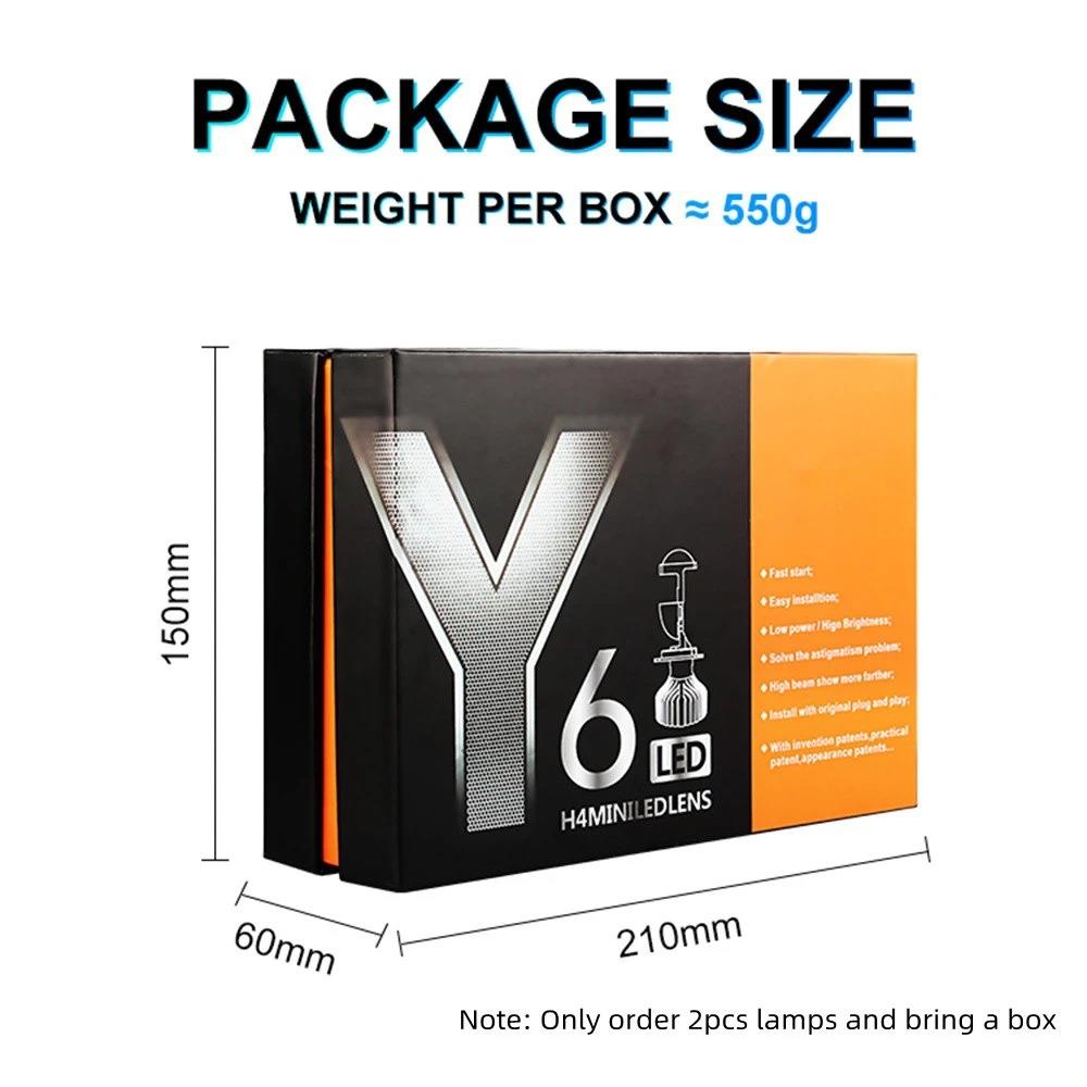 Y6DH4双光透镜大灯超亮强聚光远近光一体h4改装汽车LED车灯灯泡