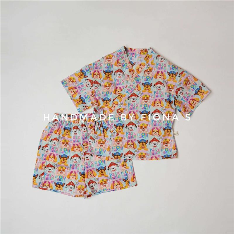 Y-150夏款宝宝汉服睡衣1:1裁剪图纸儿童汗蒸服家居W服套装实物纸