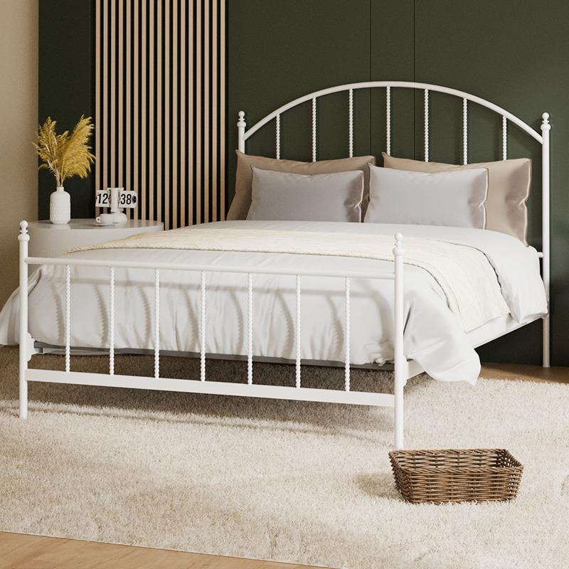 床简约现代 欧式铁艺床双人卧室阁楼覆式二楼铁床架单人铁架床1.5