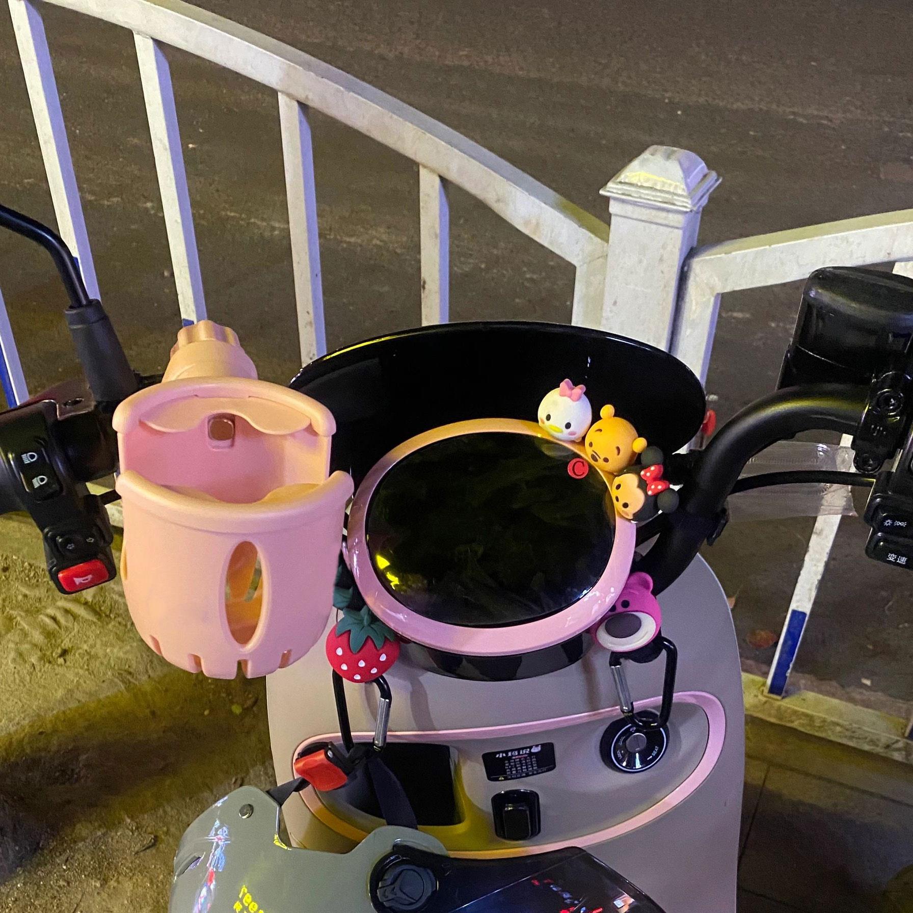 电动车水杯架可爱装饰品小摆件自行车单车机车配件用品大全卡通