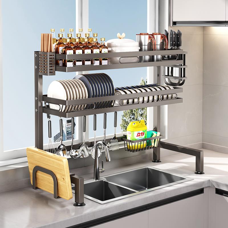适用厨房水槽置物架碗架沥水架台面放碗盘碗碟收纳多功能水池上沥