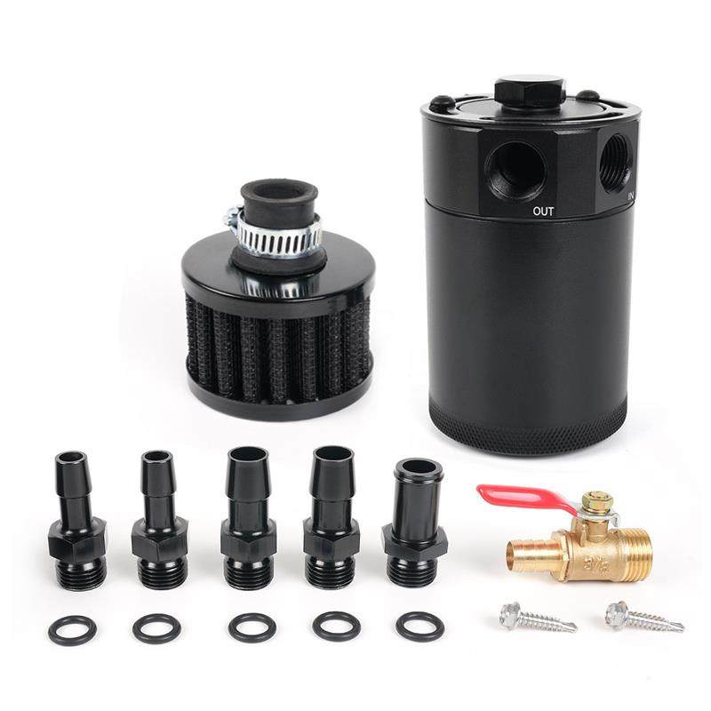 适配汽车改装二孔机油透气壶带呼吸空气滤清器油气分离器过滤器跨