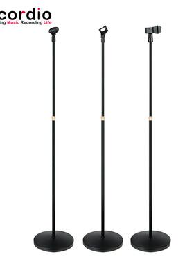 适配厂家生产销售207麦克风加重圆盘落地支架演出k歌跳舞话筒手机