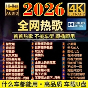 汽车载u盘歌曲2026抖音流行DJ热歌榜无损高品音质车用音乐优盘u盘