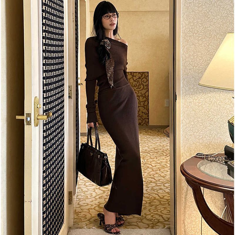 长袖上衣半身裙套装女气