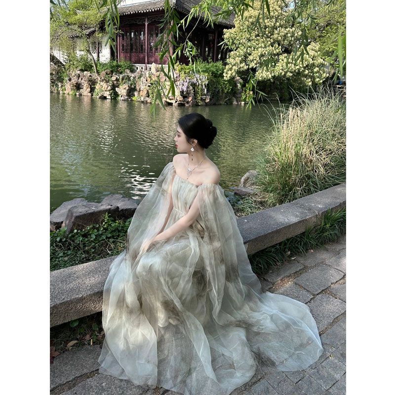 吊带连衣裙女夏新中式旗